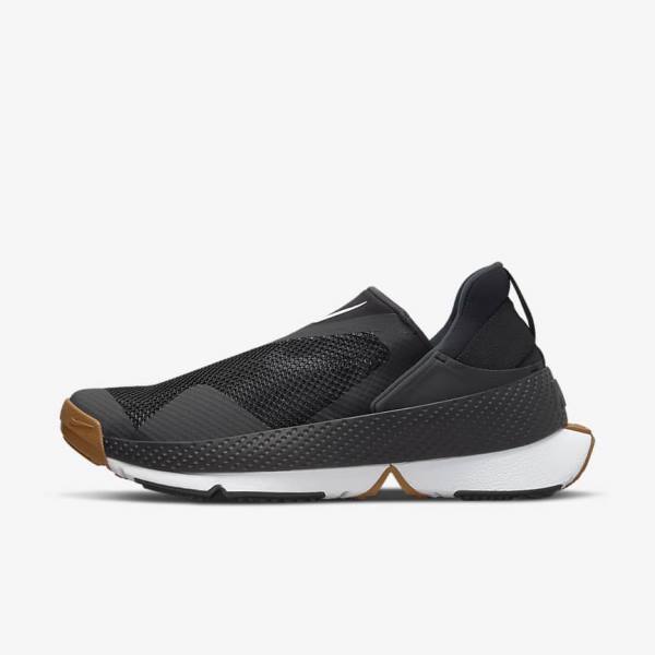 Men's Nike Go FlyEase Trainers Black / Dark Grey / Gold / White | NK790TGD