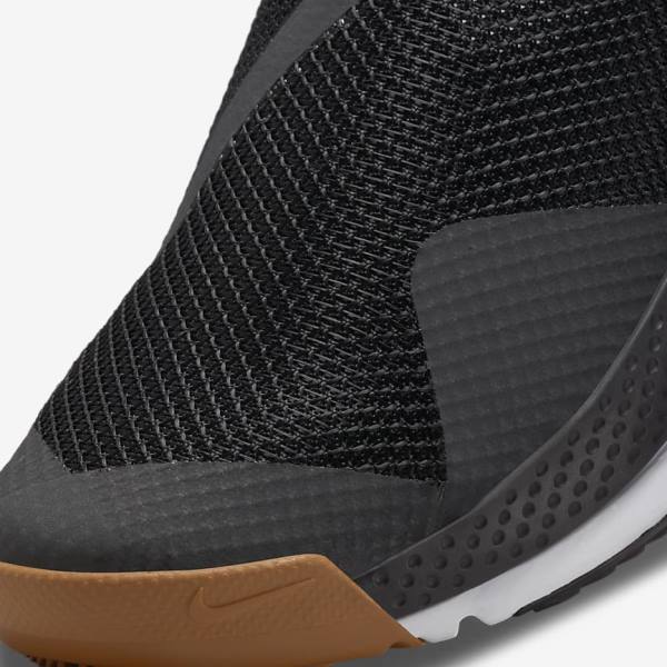 Men's Nike Go FlyEase Trainers Black / Dark Grey / Gold / White | NK790TGD