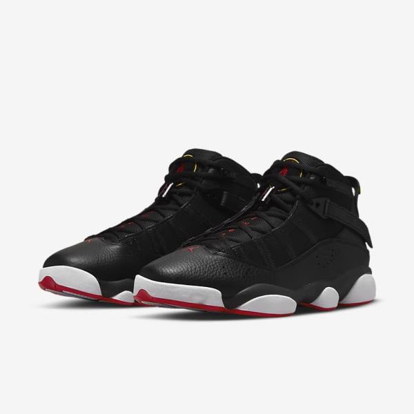 Men's Nike Jordan 6 Rings Trainers Black / White / Yellow / Red | NK051UHQ