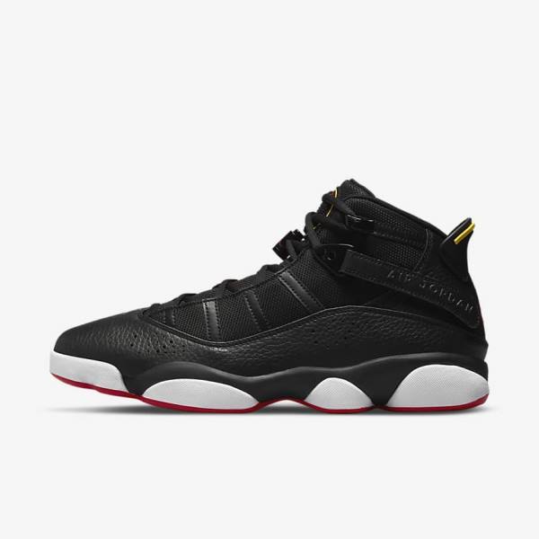 Men\'s Nike Jordan 6 Rings Trainers Black / White / Yellow / Red | NK051UHQ