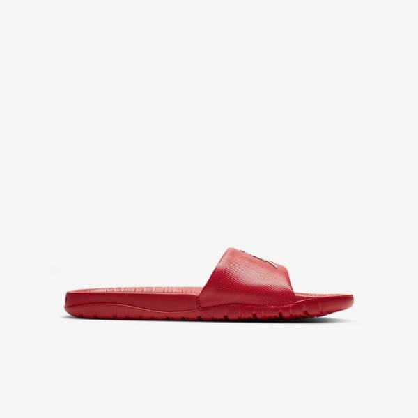 Men's Nike Jordan Break Slides Red / Metal Silver | NK064HLC