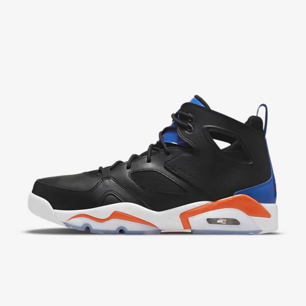 Men\'s Nike Jordan Flight Club 91 Trainers Black / Royal / White / Orange | NK236OKT