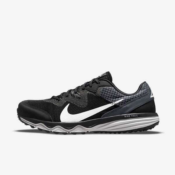 Men\'s Nike Juniper Trail Trail Running Shoes Black / Dark Grey / White | NK670MKD