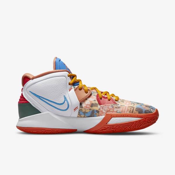 Men's Nike Kyrie Infinity Basketball Shoes White / Red / Gold / Light Blue | NK392PHL