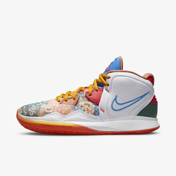 Men\'s Nike Kyrie Infinity Basketball Shoes White / Red / Gold / Light Blue | NK392PHL