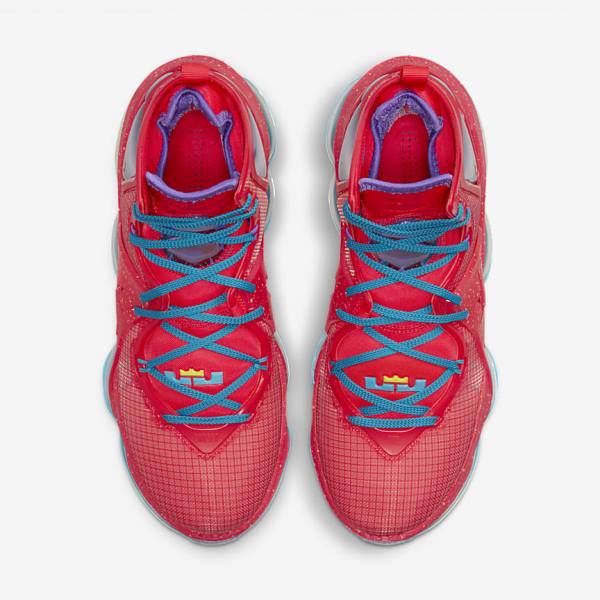 Men's Nike LeBron 19 Basketball Shoes Red / Blue / Purple / Red | NK286YIU