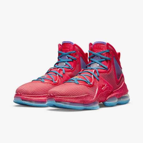 Men's Nike LeBron 19 Basketball Shoes Red / Blue / Purple / Red | NK286YIU