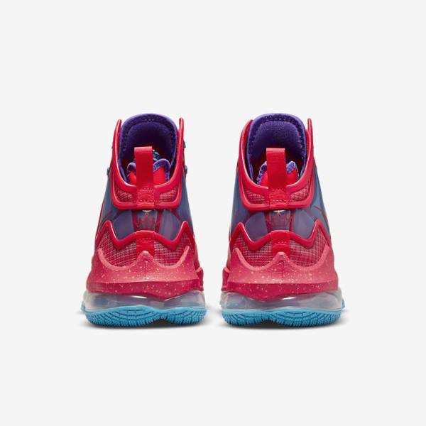 Men's Nike LeBron 19 Basketball Shoes Red / Blue / Purple / Red | NK286YIU