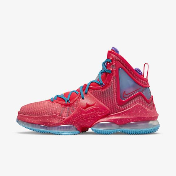 Men\'s Nike LeBron 19 Basketball Shoes Red / Blue / Purple / Red | NK286YIU