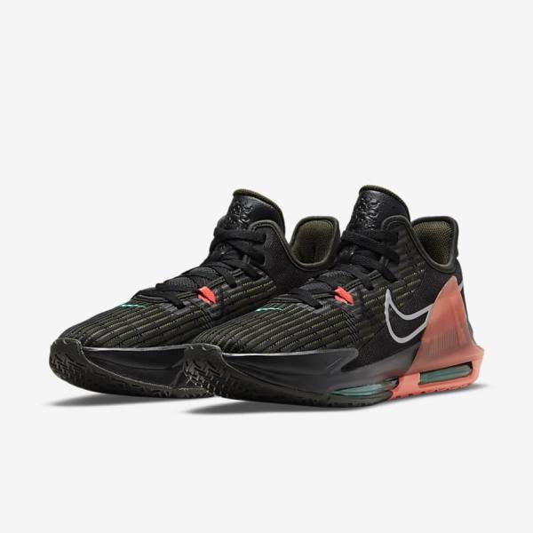 Men's Nike LeBron Witness 6 Basketball Shoes Black / Red / Metal Silver | NK456VYT