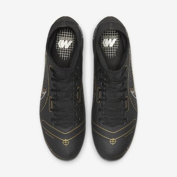 Men's Nike Mercurial Superfly 8 Academy SG-PRO Anti-Clog Traction Soft-Grounds Football Shoes Black / Metal Silver / Grey / Metal Gold | NK035VUI