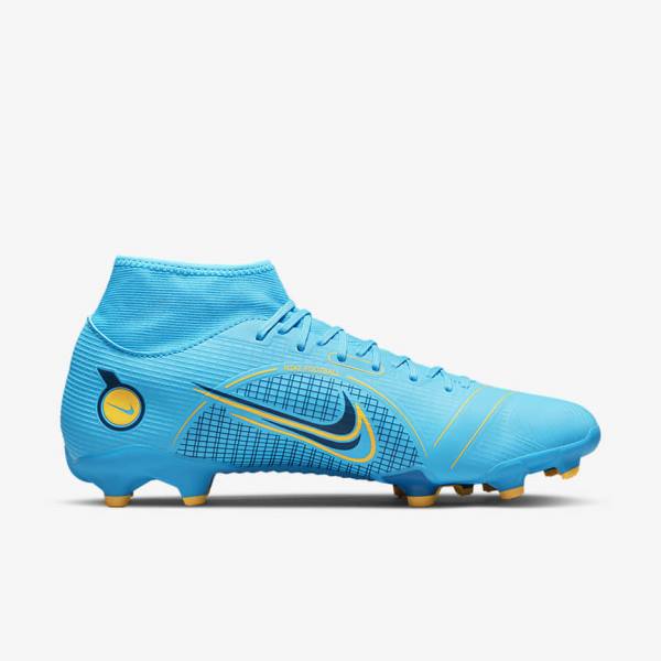 Men's Nike Mercurial Superfly 8 Academy MG Multi-Grounds Football Shoes Blue / Orange | NK207WEM