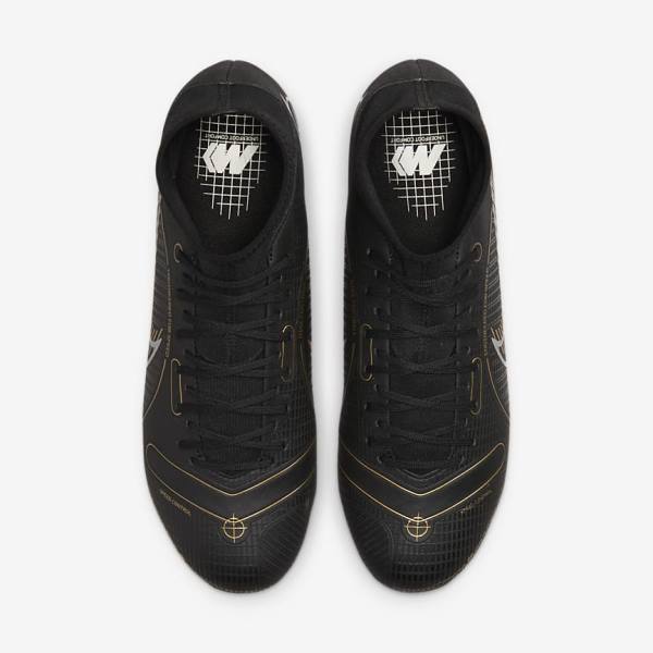 Men's Nike Mercurial Superfly 8 Academy MG Multi-Grounds Football Shoes Black / Metal Silver / Grey / Metal Gold | NK975QSB