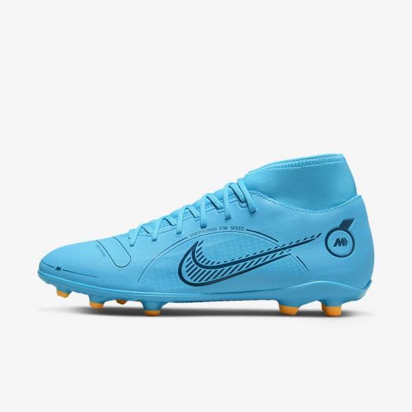 Men\'s Nike Mercurial Superfly 8 Club MG Multi-Grounds Football Shoes Blue / Orange | NK875KRS