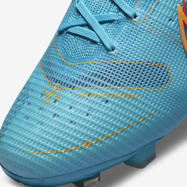 Men's Nike Mercurial Superfly 8 Elite FG Firm-Grounds Football Shoes Blue / Orange | NK617CNK