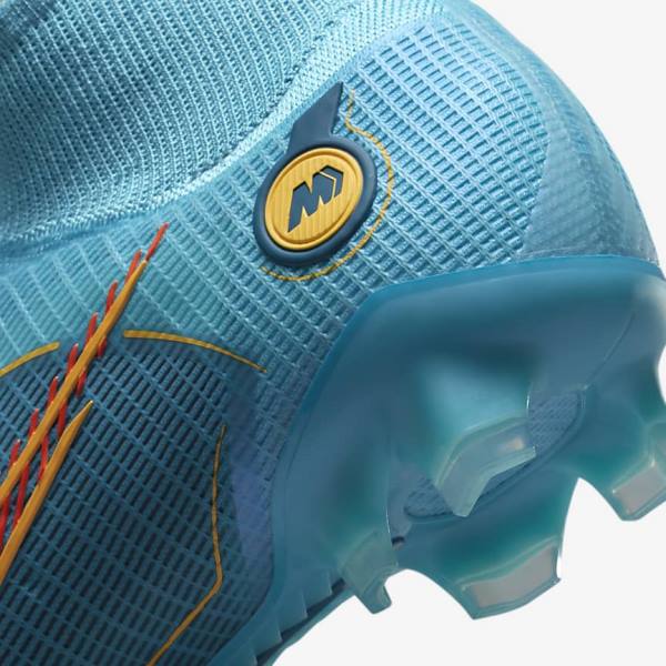 Men's Nike Mercurial Superfly 8 Elite FG Firm-Grounds Football Shoes Blue / Orange | NK617CNK