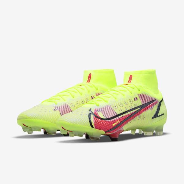 Men's Nike Mercurial Superfly 8 Elite FG Firm-Grounds Football Shoes Black / Light Red | NK916XFJ