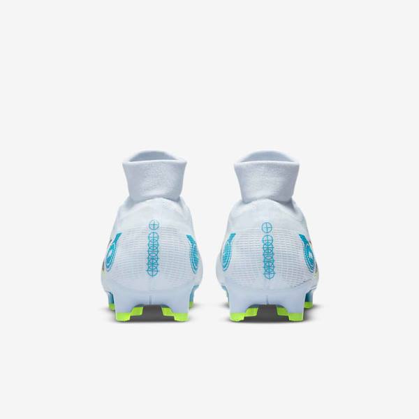 Men's Nike Mercurial Superfly 8 Pro FG Firm-Ground Football Shoes Grey / Light Blue / Dark Blue | NK906ZHO