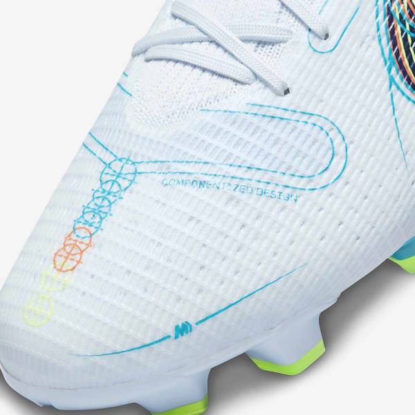 Men's Nike Mercurial Superfly 8 Pro FG Firm-Ground Football Shoes Grey / Light Blue / Dark Blue | NK906ZHO