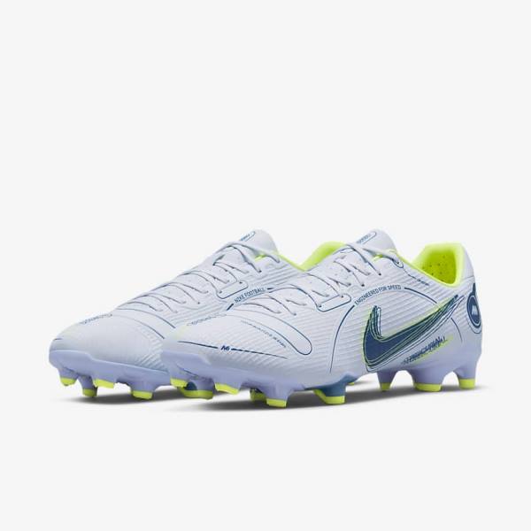 Men's Nike Mercurial Vapor 14 Academy MG Multi-Ground Football Shoes Grey / Light Blue / Blue | NK453SZW