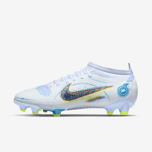 Men\'s Nike Mercurial Vapor 14 Pro FG Firm-Ground Football Shoes Grey / Light Blue / Blue | NK937LOY