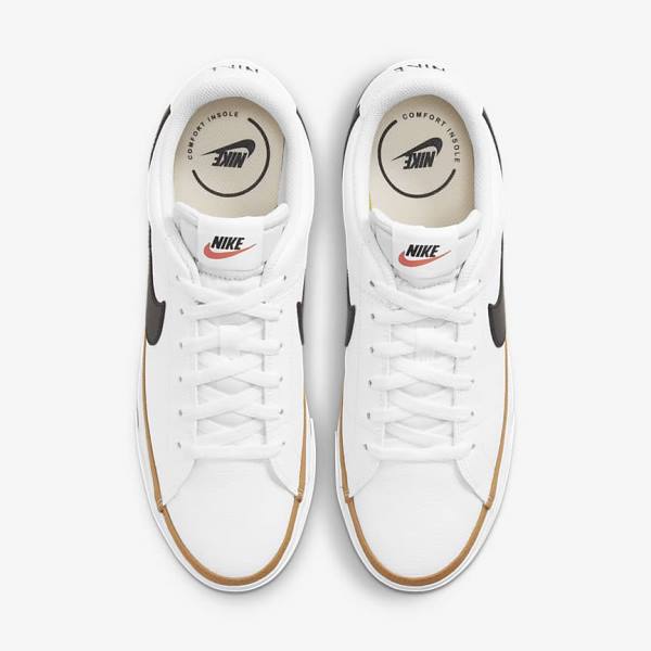 Men's Nike NikeCourt Legacy Trainers White / Light Brown / Black | NK738RWY