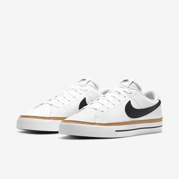 Men's Nike NikeCourt Legacy Trainers White / Light Brown / Black | NK738RWY