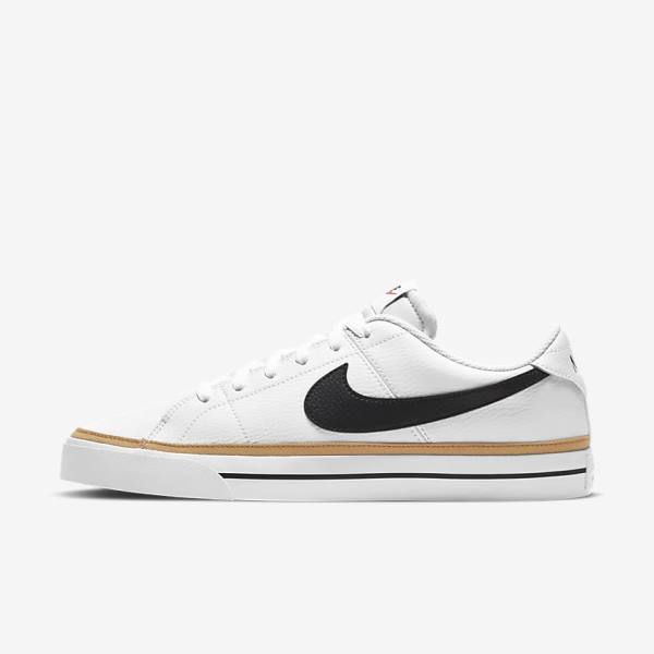 Men\'s Nike NikeCourt Legacy Trainers White / Light Brown / Black | NK738RWY