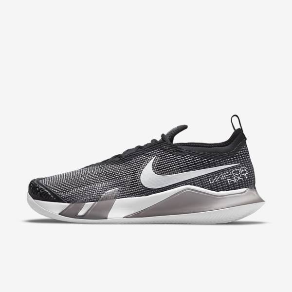 Men\'s Nike NikeCourt React Vapor NXT Clay Court Tennis Shoes Black / White | NK197ZVU