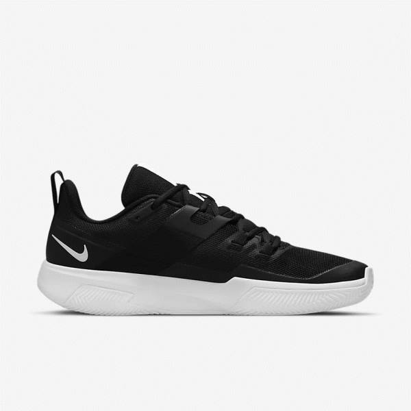 Men's Nike NikeCourt Vapor Lite Clay Court Tennis Shoes Black / White | NK218RWL