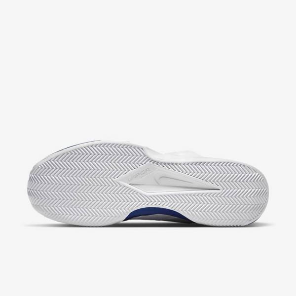 Men's Nike NikeCourt Vapor Lite Clay Court Tennis Shoes White / Royal Blue | NK591WTU