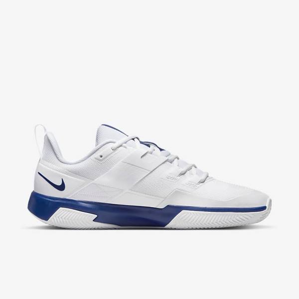 Men's Nike NikeCourt Vapor Lite Clay Court Tennis Shoes White / Royal Blue | NK591WTU