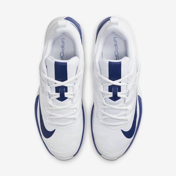 Men's Nike NikeCourt Vapor Lite Clay Court Tennis Shoes White / Royal Blue | NK591WTU