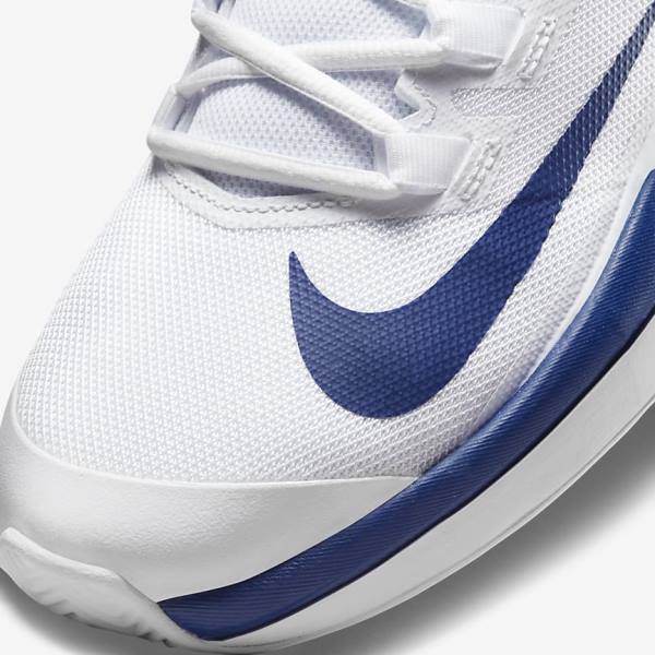 Men's Nike NikeCourt Vapor Lite Clay Court Tennis Shoes White / Royal Blue | NK591WTU