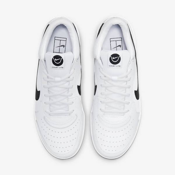 Men's Nike NikeCourt Zoom Lite 3 Hard Court Tennis Shoes White / Black | NK279SKT