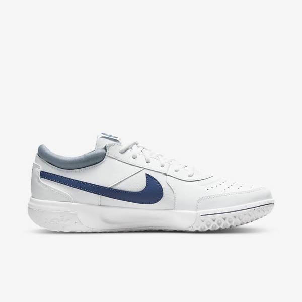 Men's Nike NikeCourt Zoom Lite 3 Hard Court Tennis Shoes White / Navy | NK306WER