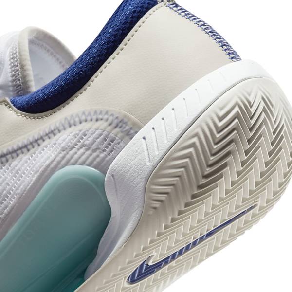 Men's Nike NikeCourt Zoom NXT Clay Court Tennis Shoes White / Light Beige / Turquoise / Royal Blue | NK605BLD