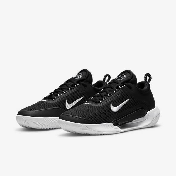 Men's Nike NikeCourt Zoom NXT Clay Court Tennis Shoes Black / White | NK971SQT