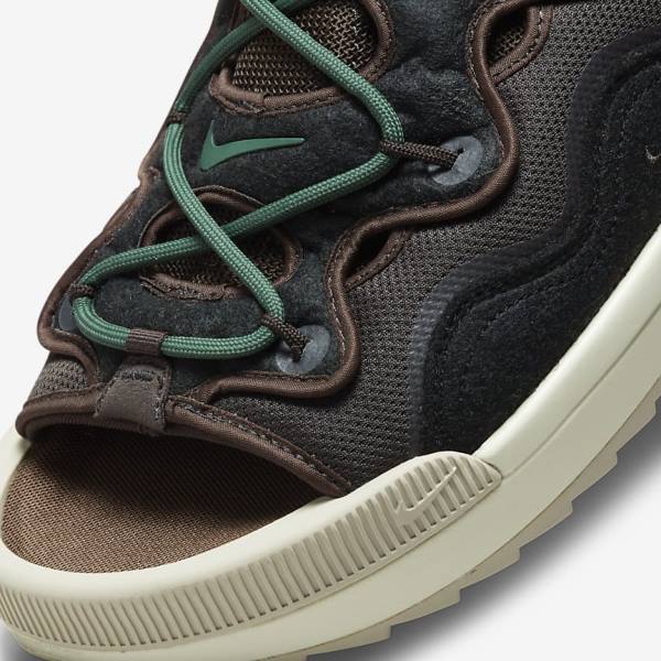 Men's Nike Offline 2.0 Mules Trainers Brown / Green / Light Beige | NK406PVC