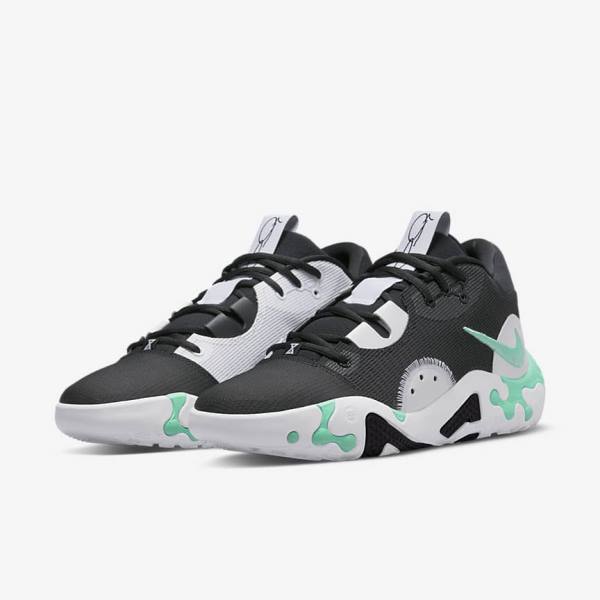 Men's Nike PG 6 Basketball Shoes Black / White / Mint | NK083OPQ