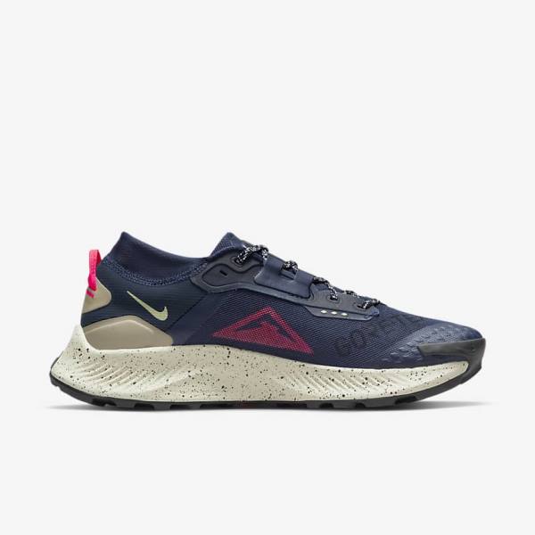 Men's Nike Pegasus Trail 3 GORE-TEX Waterproof Trail Running Shoes Obsidian / Olive / Red | NK786RZK