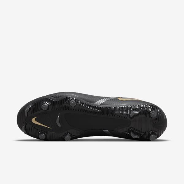 Men's Nike Phantom GT2 Academy MG Multi-Ground Football Shoes Black / Metal Gold / Dark Grey / Metal Dark Grey | NK538WML