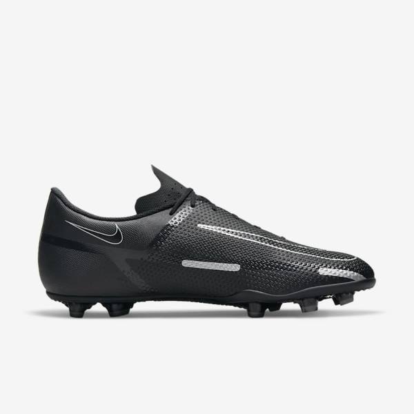 Men's Nike Phantom GT2 Club MG Multi-Ground Football Shoes Black / Dark Grey / Metal Silver | NK105VGT