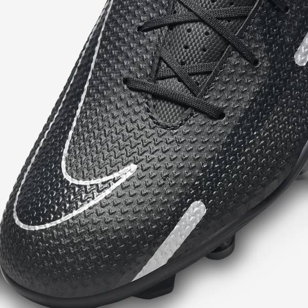 Men's Nike Phantom GT2 Club MG Multi-Ground Football Shoes Black / Dark Grey / Metal Silver | NK105VGT