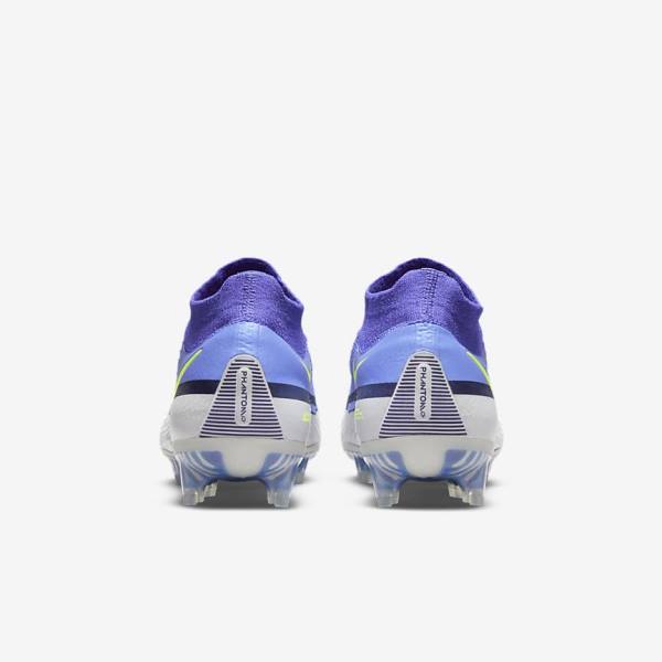 Men's Nike Phantom GT2 Dynamic Fit Elite FG Firm-Ground Football Shoes Blue / Grey | NK264MAZ