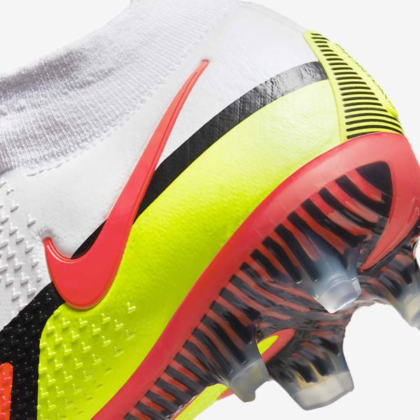 Men's Nike Phantom GT2 Dynamic Fit Elite FG Firm-Ground Football Shoes White / Light Red | NK319TFK