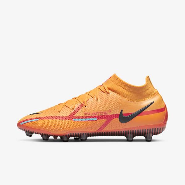 Men\'s Nike Phantom GT2 Dynamic Fit Elite AG-Pro Artificial-Grass Football Shoes Orange / Light Red / Black | NK675CSI