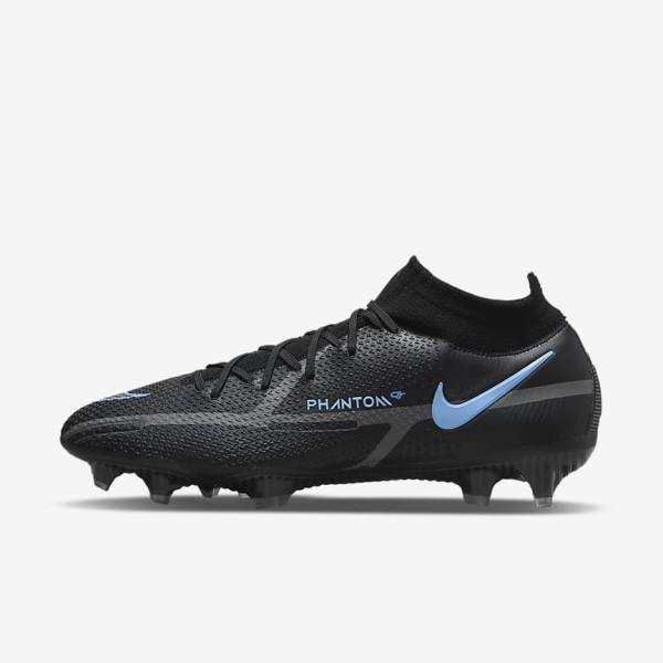 Men\'s Nike Phantom GT2 Dynamic Fit Elite FG Firm-Ground Football Shoes Black / Grey | NK890PDF