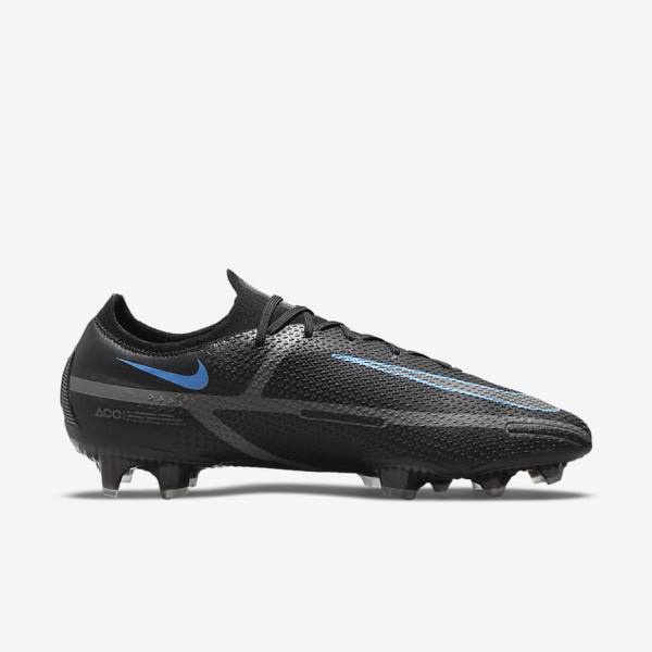 Men's Nike Phantom GT2 Elite FG Firm-Ground Football Shoes Black / Grey | NK085HMQ