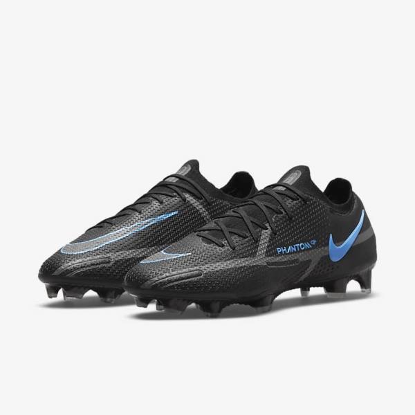 Men's Nike Phantom GT2 Elite FG Firm-Ground Football Shoes Black / Grey | NK085HMQ